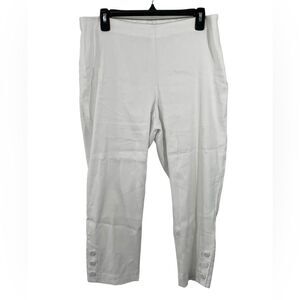 J. Jill White Linen Stretch Crops Pants‎ Size MEDIUM PETITE MP